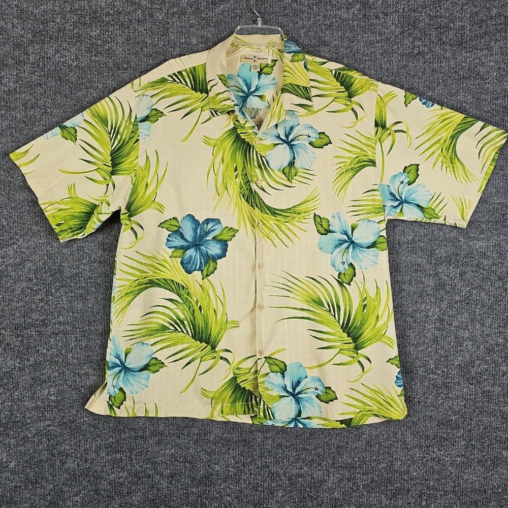 Tommy Bahama Hawaiian Shirt Men's XL 100% Silk Button Up Short Sleeve